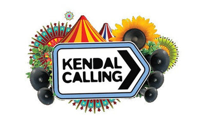 Kendal Calling logo with colorful elements on a white background