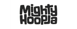 Black 'Mighty Hoopla' logo on a white background