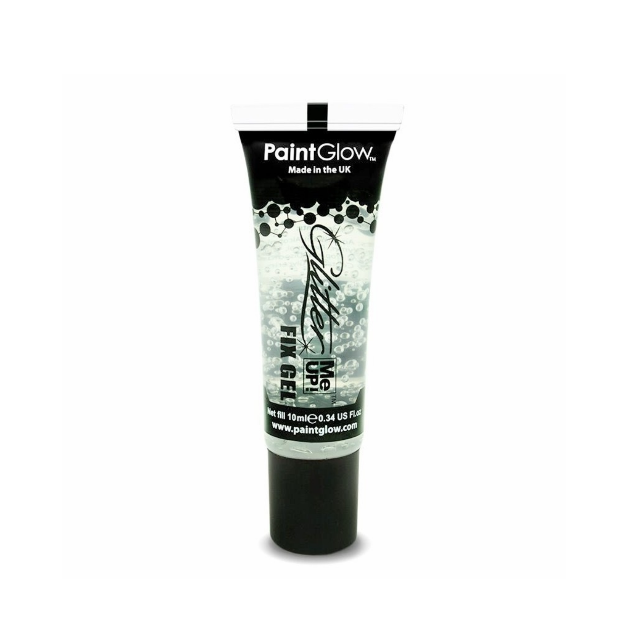 Paint Glow fix gel tube on a white background